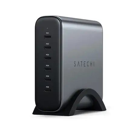 Satechi USB-C 200W 6-Port PD GaN Charger - Space Gray