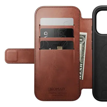 Nomad puzdro Modern Leather Folio Magsafe Horween pre iPhone 17 Pro - Olde Dublin