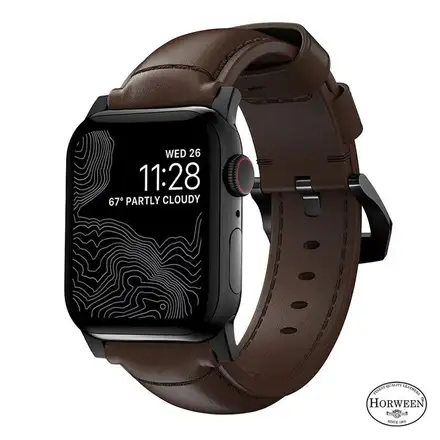 Nomad kožený remienok pre Apple Watch 44-49mm - Traditional Brown/Black Hardware