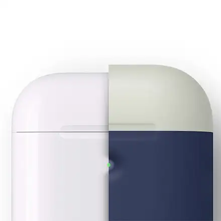 Elago Airpods 2 Silicone Duo Case - Jean Indigo/ White, Yellow