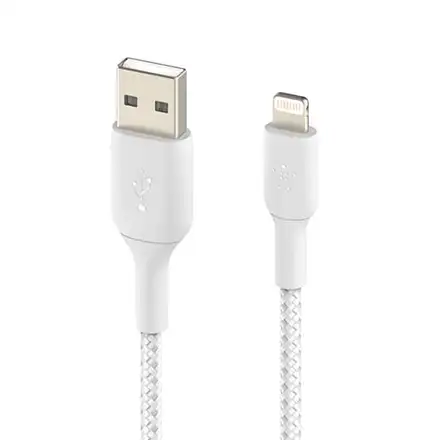 Belkin kábel Boost Charge Braided USB-A to Lightning 15cm - White