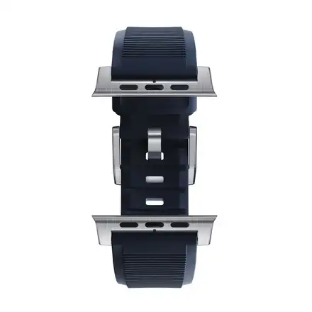 Nomad remienok Rugged Strap pre Apple Watch 44/45/49mm - Atlantic Blue/Silver Hardware