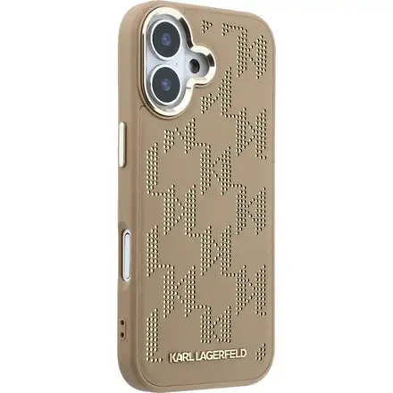 Karl Lagerfeld PU Perforated Monogram MagSafe MagSafe kryt iPhone 17 hnedý
