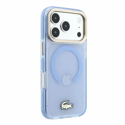 Lacoste PC/TPU Frosted Finish Gold Logo MagSafe kryt iPhone 18 Pro Max modrý
