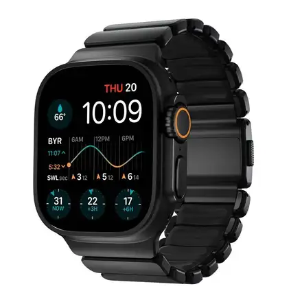 Nomad remienok Stratos pre Apple Watch 44-49mm - Black/Black Hardware