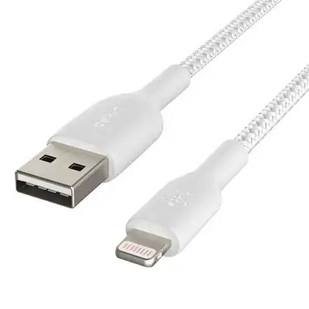 Belkin kábel Boost Charge Braided USB-A to Lightning 3m - White