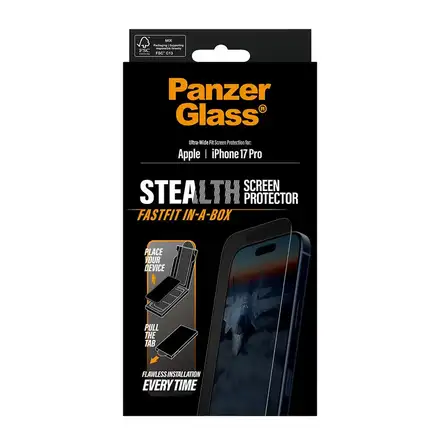 PanzerGlass ochranné sklo UWF Stealth pre iPhone 17 Pro - Black Frame
