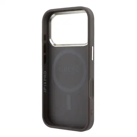 Guess PU Leather 4G Gold Frame MagSafe kryt iPhone 18 Pro Max hnedý