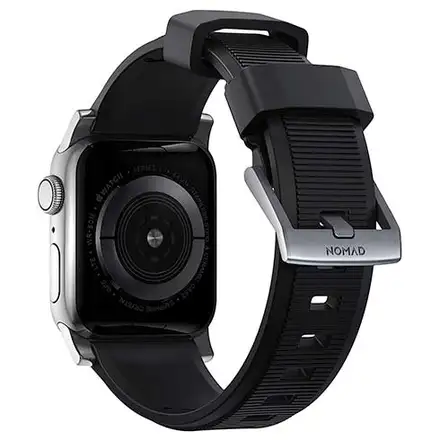 Nomad remienok Rugged Strap pre Apple Watch 44/45/49mm - Black/Silver Hardware