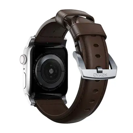 Nomad kožený remienok pre Apple Watch 44-49mm - Traditional Brown/Silver Hardware