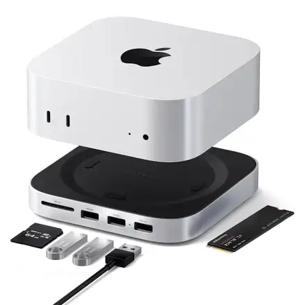 Satechi Stand & Hub with SSD enclosure pre Mac Mini M4/M6/M5 Pro - Silver