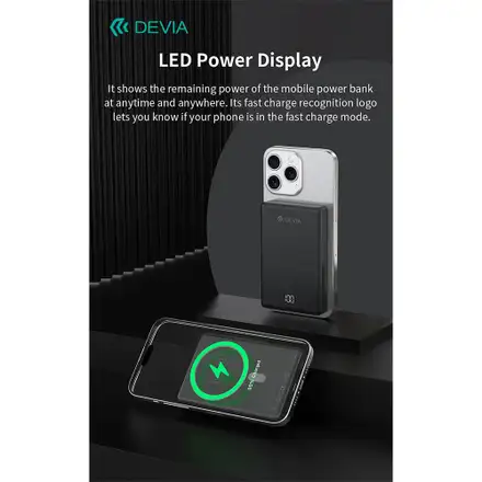 Devia powerbank Extreme Speed Series Mini Magnetic 10.000 mAh PD 20W - Space Gray