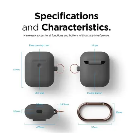 Elago Airpods 2 Silicone Hang Case - Dark Gray
