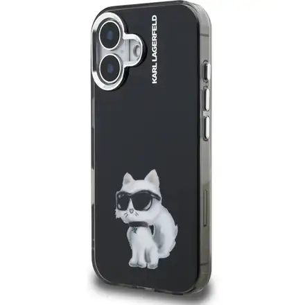 Karl Lagerfeld IML Aquarelle Choupette kryt iPhone 16 čierny