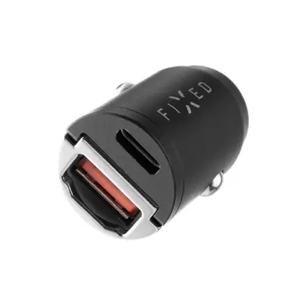 FIXED Autonabíjačka s USB-C a USB-A výstupom, PD30W - čierna