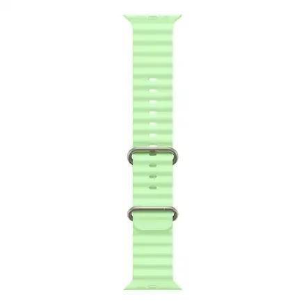 Apple Watch 49mm Neon Green Ocean Band - Natural Titanium Finish