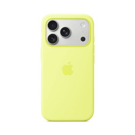 iPhone 17 Pro Silicone Case with MagSafe – Neónová žltá