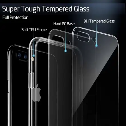 ESR kryt Mimic Tempered Glass Case pre iPhone 7 Plus/8 Plus - Clear