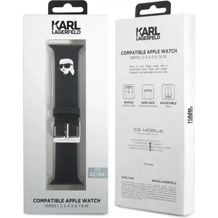 Karl Lagerfeld Karl and Choupette Head NFT Remienok pre Apple Watch 42/44/45/46/49 čierny