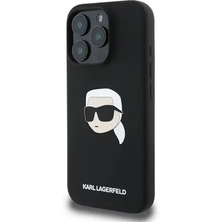 Karl Lagerfeld Liquid Silicone Karl Head MagSafe kryt iPhone 16 Pro čierny