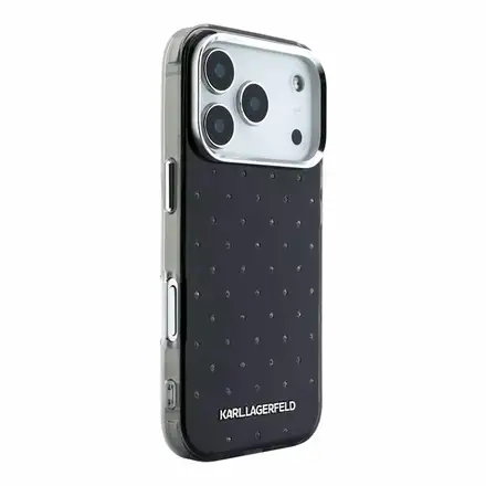Karl Lagerfeld IML Rhinestones Allover kryt iPhone 18 Pro čierna