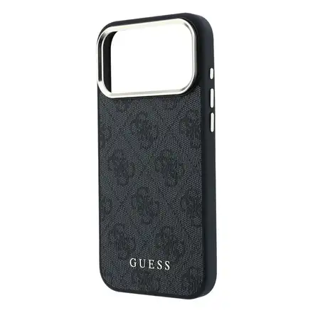 Guess PU Leather 4G Gold Frame MagSafe kryt iPhone 18 Pro Max čierny