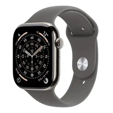 Apple Watch Series 11 GPS + Cellular 46mm Prírodný titán s kamenno sivým športovým remienkom - M/L