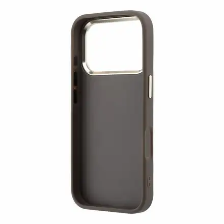 Guess PU 4G Strass Metal Logo kryt iPhone 18 Pro Max hnedý