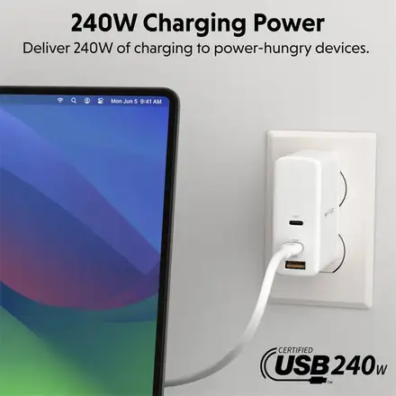 Hyper kábel HyperJuice 240W Silicone USB-C to USB-C Cable 2m - White