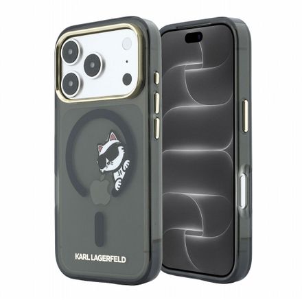 Karl Lagerfeld IML Choupette Peekaboo Magsafe kryt iPhone 18 Pro Max čierna