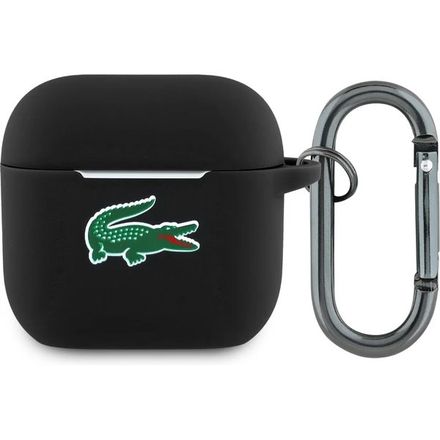 Lacoste Liquid Silicone Croc Logo Púzdro pre AirPods 4 čierne