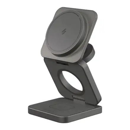 Adam Elements Mag 3 Ultra Qi2 25W 3-in-1 Foldable Charger - Gray