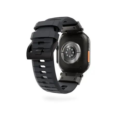 Epico Rubber Pro remienok s nerezovým zapínaním pre Apple Watch 49/46/45/44/42mm - čierna
