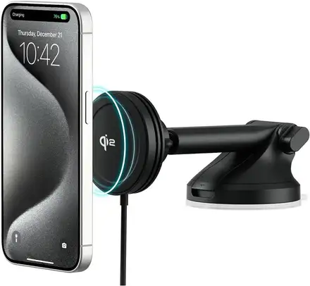 iOttie Velox Mini Qi2 Wireless Dash & Windshield Mount - Black