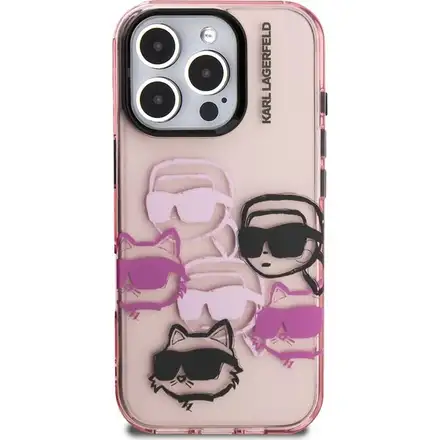Karl Lagerfeld IML Multi K&CH Heads kryt iPhone 16 Pro Max ružový
