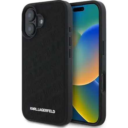 Karl Lagerfeld PU Quilted Pattern kryt iPhone 16 čierny