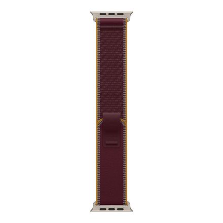 Apple Watch 49mm Burgundy Trail Loop - M/L - Natural Titanium Finish
