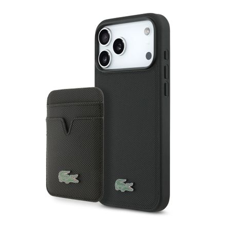 Lacoste Iconic Petit Pique MagSafe Kryt + Peňaženka iPhone 18 Pro Max čierny