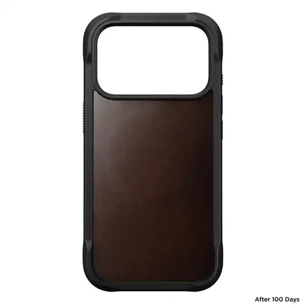 Nomad kryt Rugged Leather Case Magsafe Horween pre iPhone 17 Pro - Rustic Brown