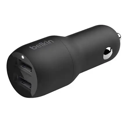 Belkin Boost Charge Dual USB Car Charger 24W + USB to Lightning cable - Black
