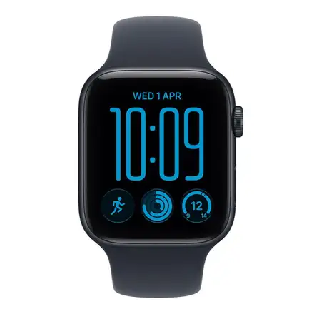 Apple Watch SE 3 GPS 44mm Midnight Aluminium Case with Navy Blue Sport Band - S/M
