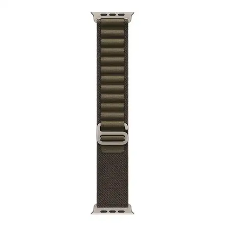 Apple Watch 49mm Dark Olive Alpine Loop - Large - Natural Titanium Finish