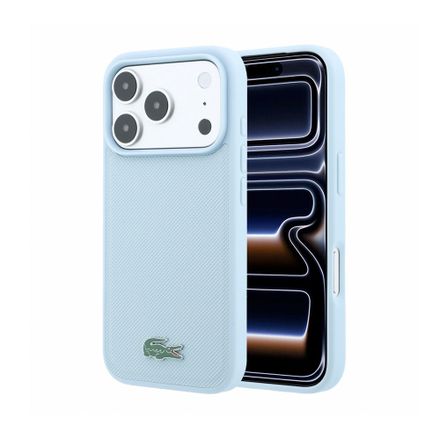 Lacoste PVC Iconic Petit Pique Metal Logo MagSafe kryt iPhone 18 Pro modrý