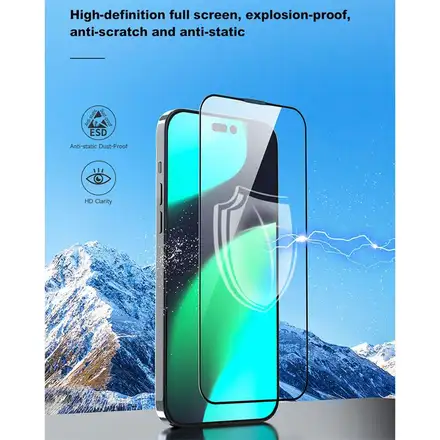 Devia ochranné sklo Van Series Anti-Static pre iPhone 14 Plus/13 Pro Max - Black Frame