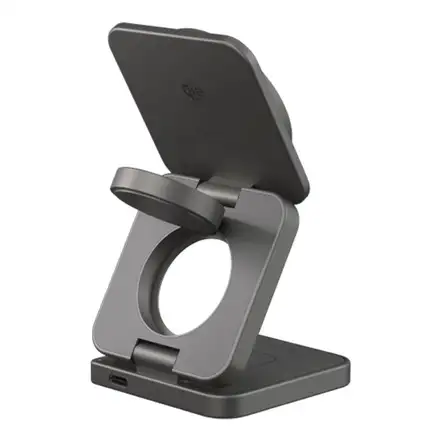 Adam Elements Mag 3 Ultra Qi2 25W 3-in-1 Foldable Charger - Gray