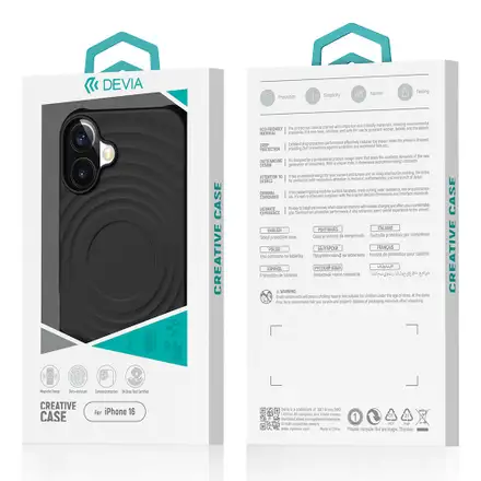 Devia kryt Ripple Magnetic Shockproof TPU Case pre iPhone 16 - White