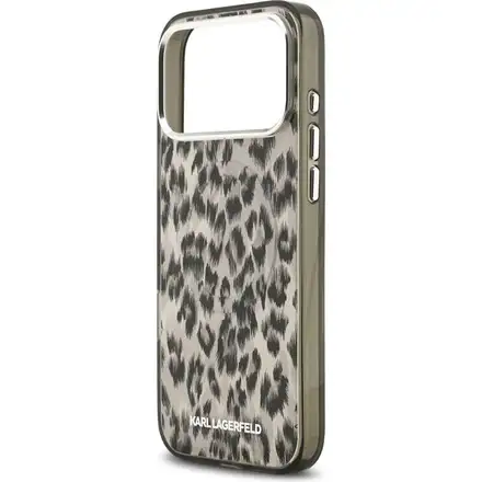 Karl Lagerfeld IML Leopard MagSafe kryt iPhone 17 Pro hnedý
