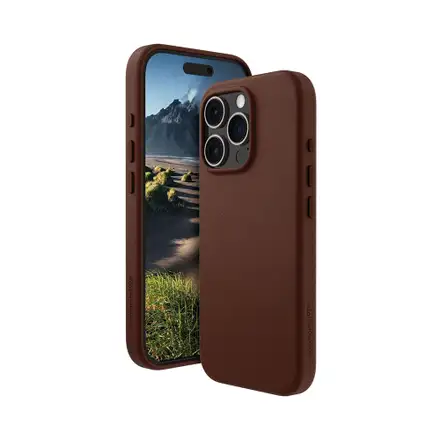 dbramante1928 - Puzdro Roskilde 2 s MagSafe pre iPhone 16 Pro, dark tan