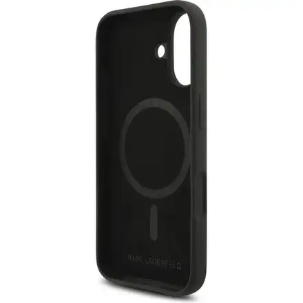 Karl Lagerfeld Liquid Silicone Karl and Choupette MagSafe kryt iPhone 17 čierny
