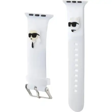 Karl Lagerfeld Karl and Choupette Head NFT Remienok pre Apple Watch 38/40/41 biely